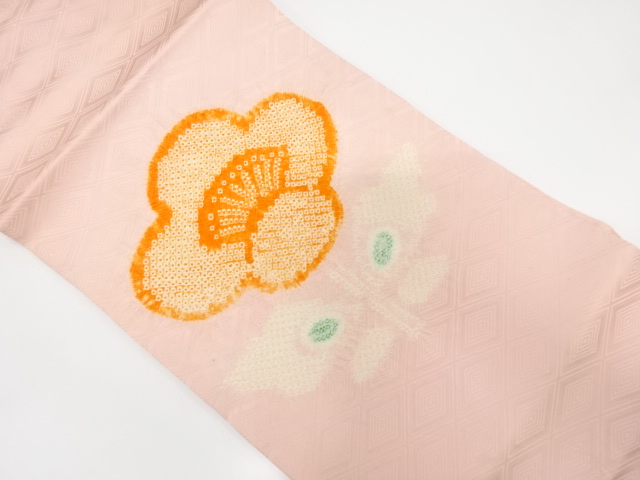 JAPANESE KIMONO / ANTIQUE NAGOYA OBI / SHIBORI / SILK / CAMELLIA